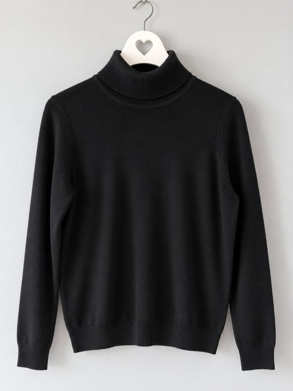 EUC Northern Reflections 100% Cotton Black Turtleneck Sweater Size M PTP20